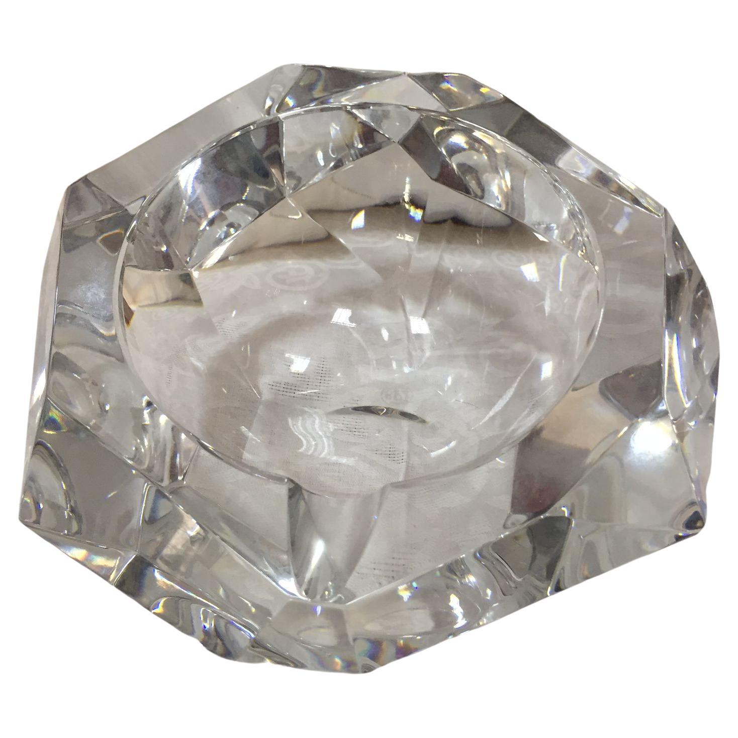 20th Century Amazing, Modern, French Faceted Ashtray in Baccarat Crystal For Sale