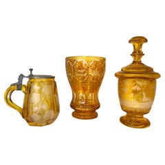 20th Century Amber-Yellow  Czech Bohemian Glass  