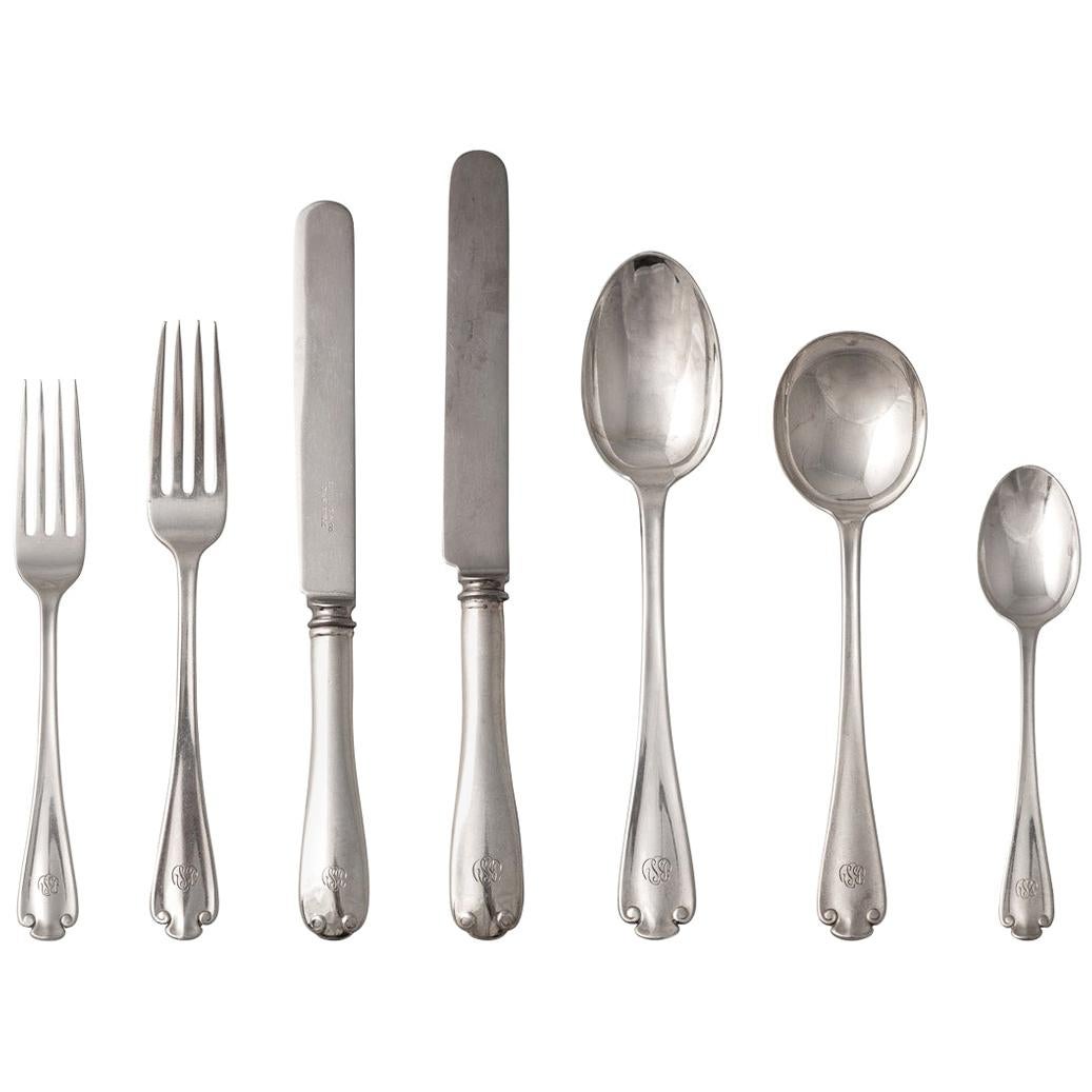 Large and Complete Danish Silver '.830' Dinner Service for 12 Persons