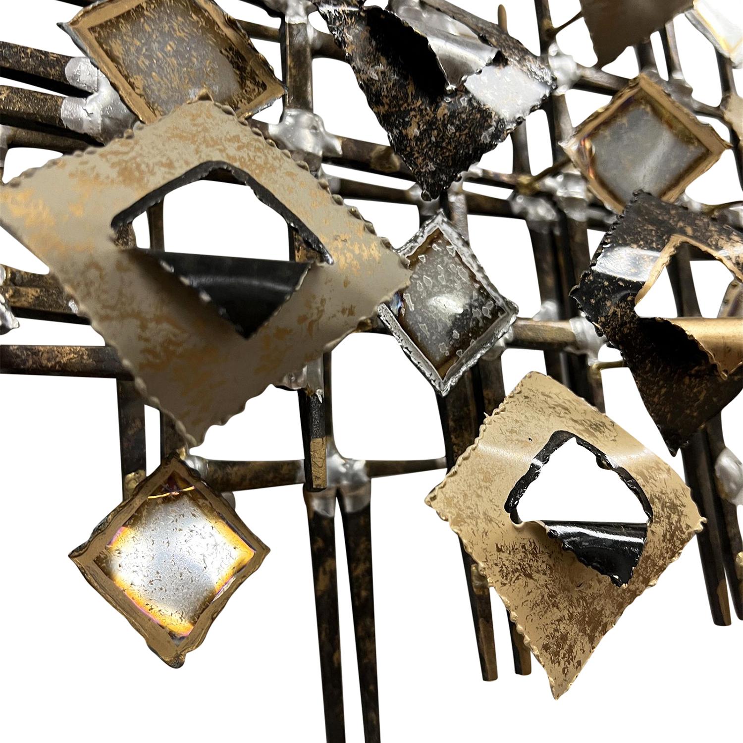 20th Century American Abstract Brutalist Metal Wall Sculpture by Linda Casetti For Sale 1