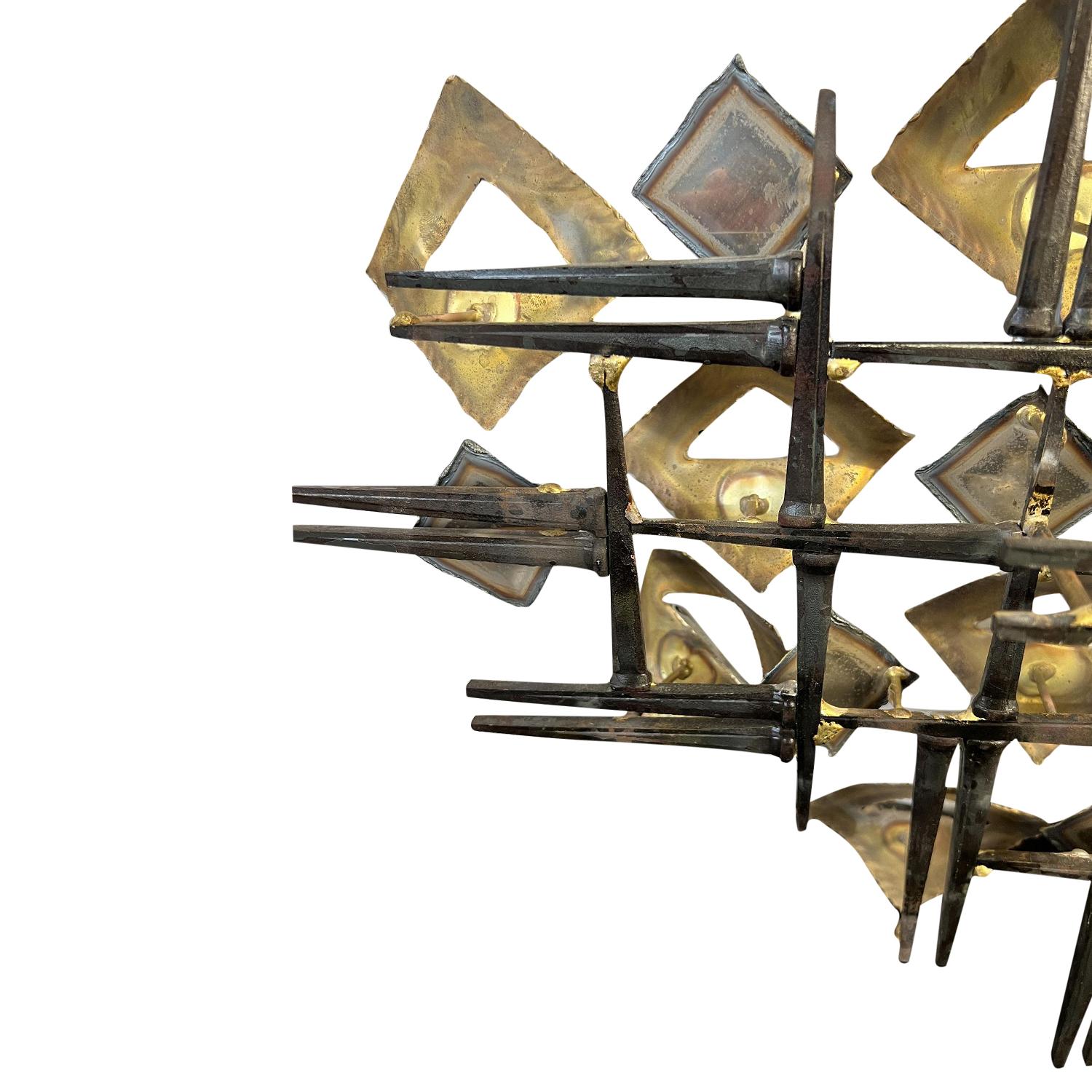 20th Century American Abstract Brutalist Metal Wall Sculpture by Linda Casetti For Sale 3