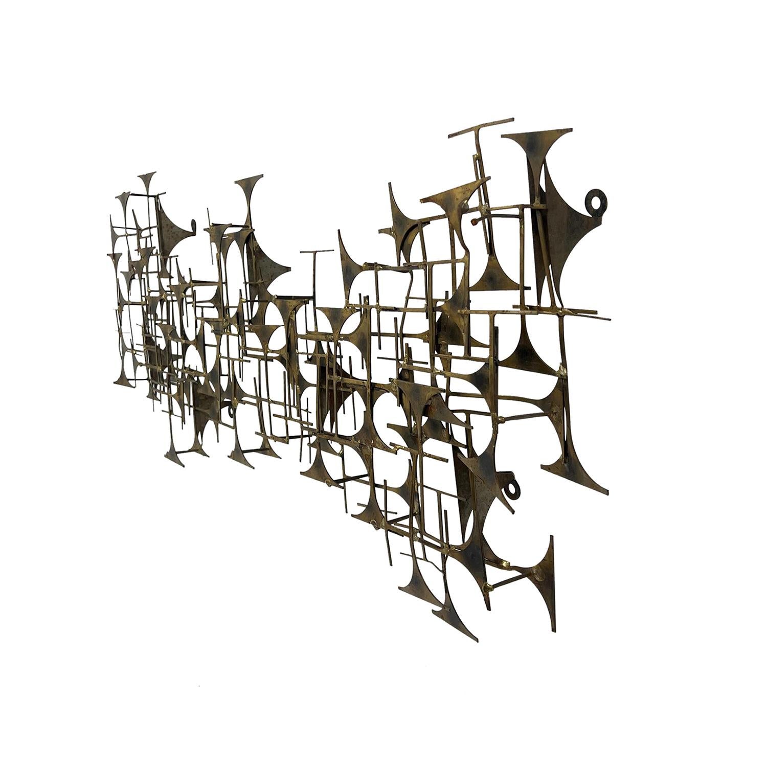 Mid-Century Modern 20th Century American Abstract Gilded Metal Wall Sculpture by Marc Weinstein