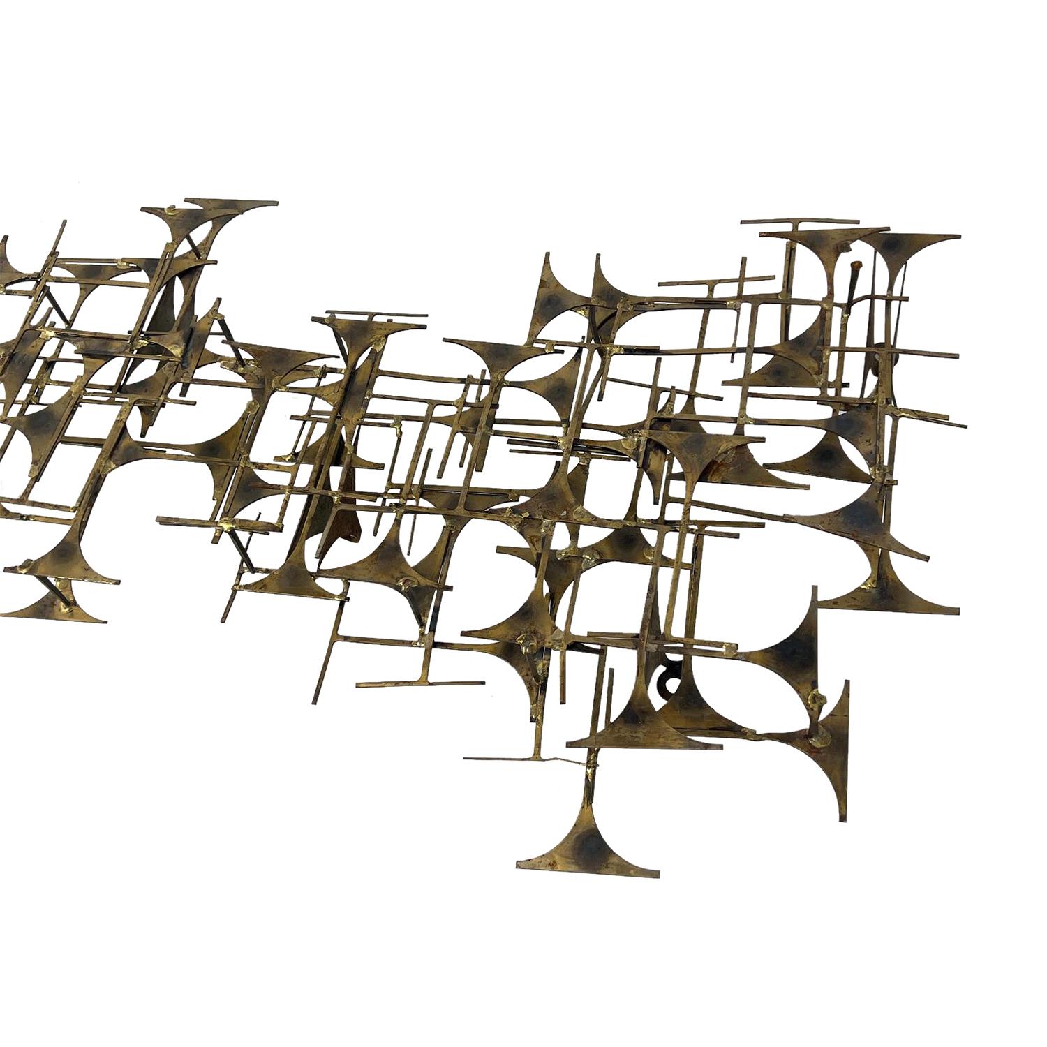 Gilt 20th Century American Abstract Gilded Metal Wall Sculpture by Marc Weinstein