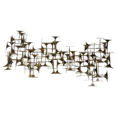 Antique 20th Century American Abstract Gilded Metal Wall Sculpture by Marc Weinstein