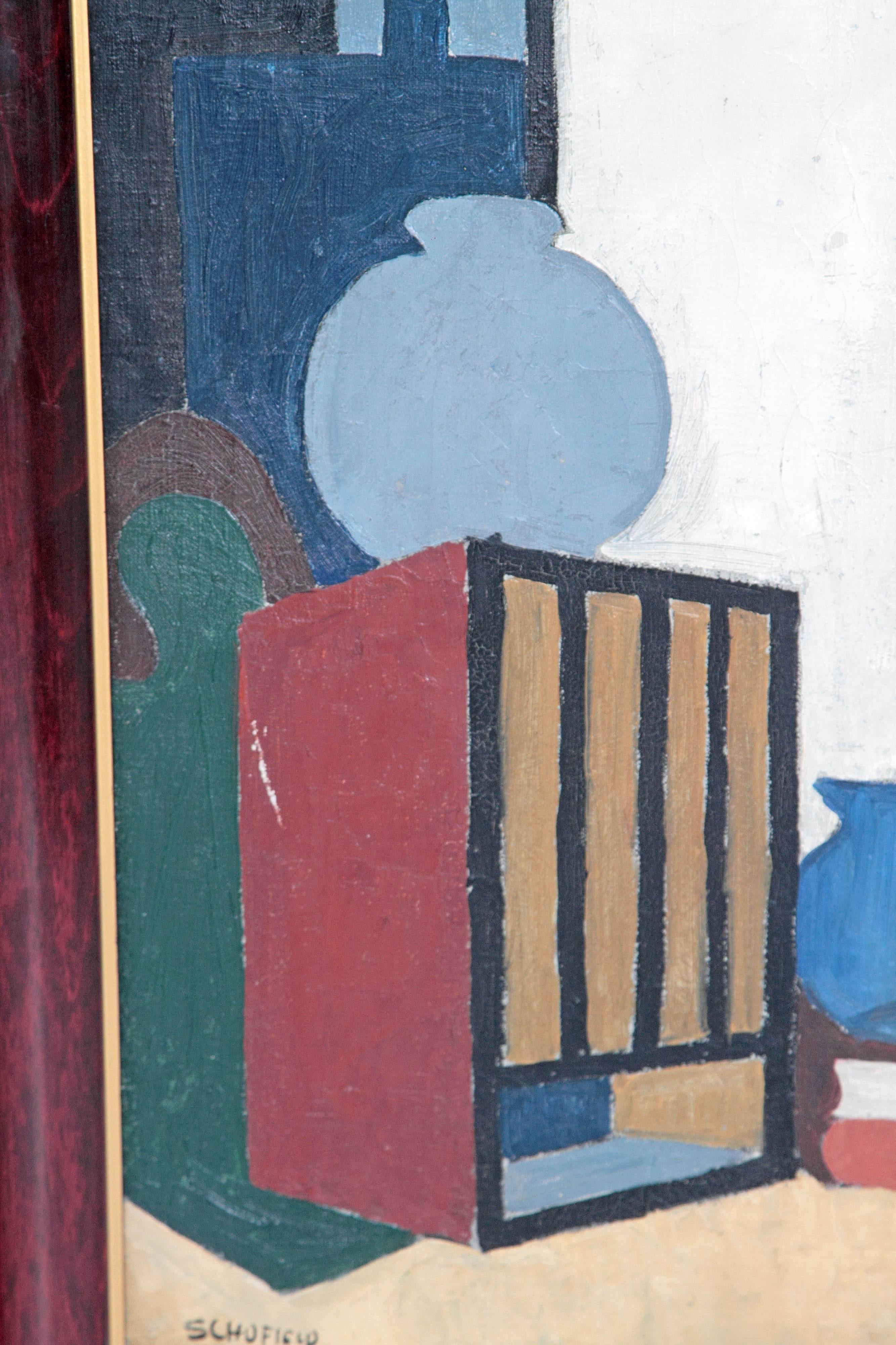 20th Century American Abstract Still Life by Flora Scofield, Oil on Canvas In Good Condition In Dallas, TX