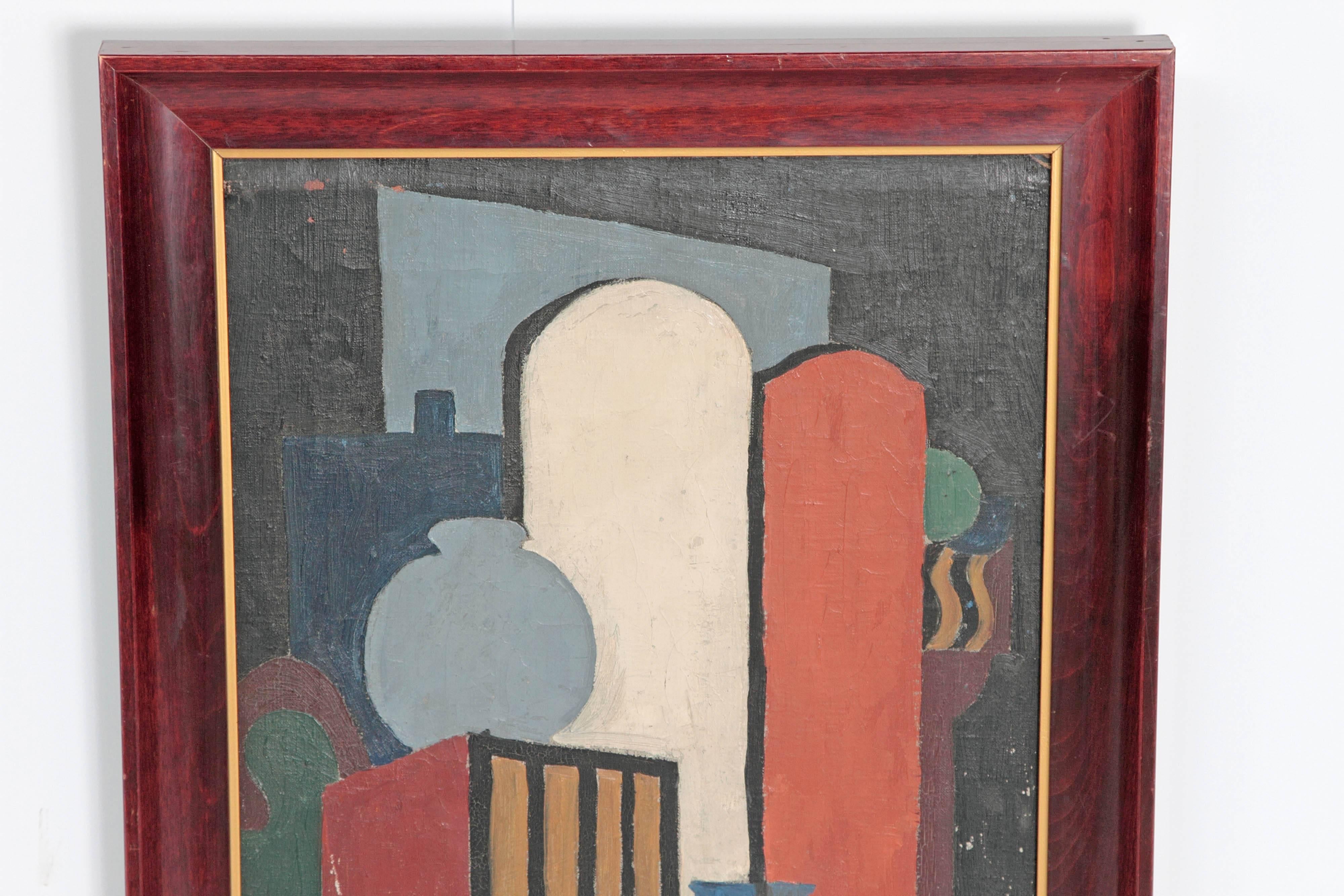 20th Century American Abstract Still Life by Flora Scofield, Oil on Canvas 2