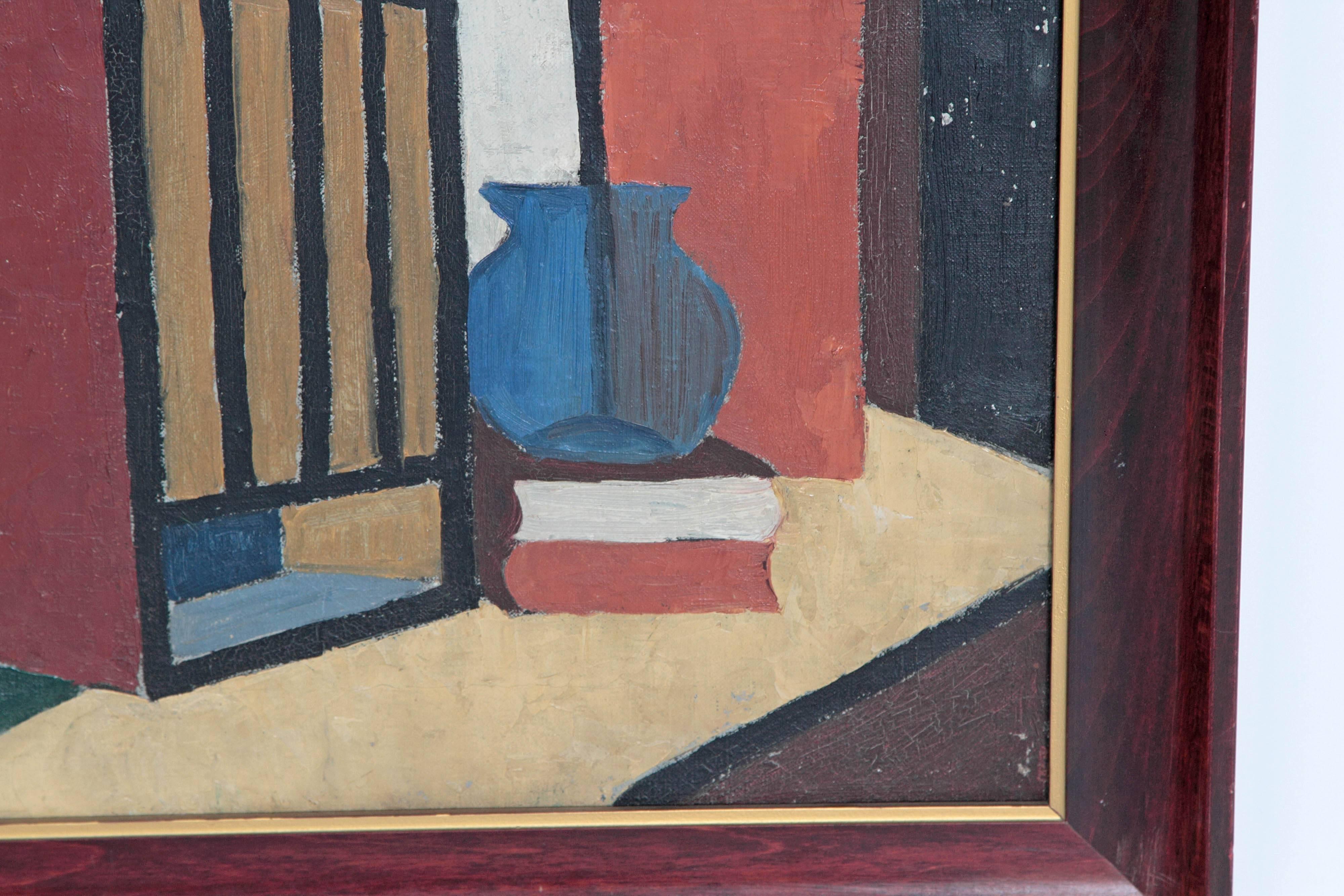 20th Century American Abstract Still Life by Flora Scofield, Oil on Canvas 3