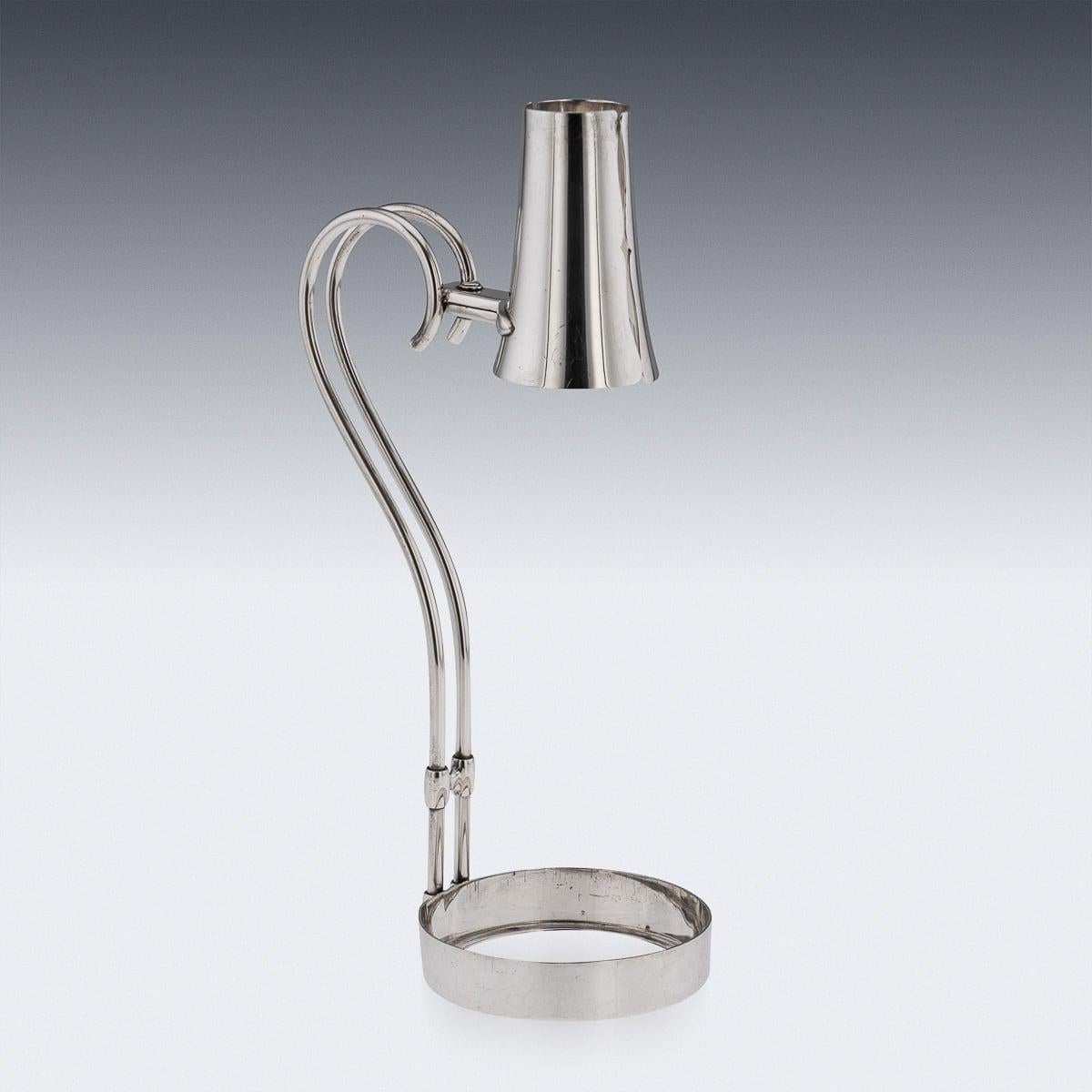 Portabottiglie da vino in argento massiccio Art Deco americano del XX secolo Cartier c.1920 In condizioni buone in vendita a Royal Tunbridge Wells, Kent