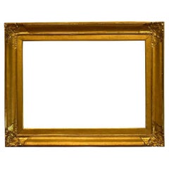 Antique 20th Century American Arts and Crafts Gold Leaf 20x27 Picture Frame