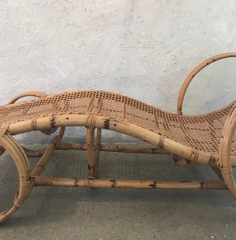 20th Century American Bamboo/Cane Chaise Lounge For Sale at 1stDibs