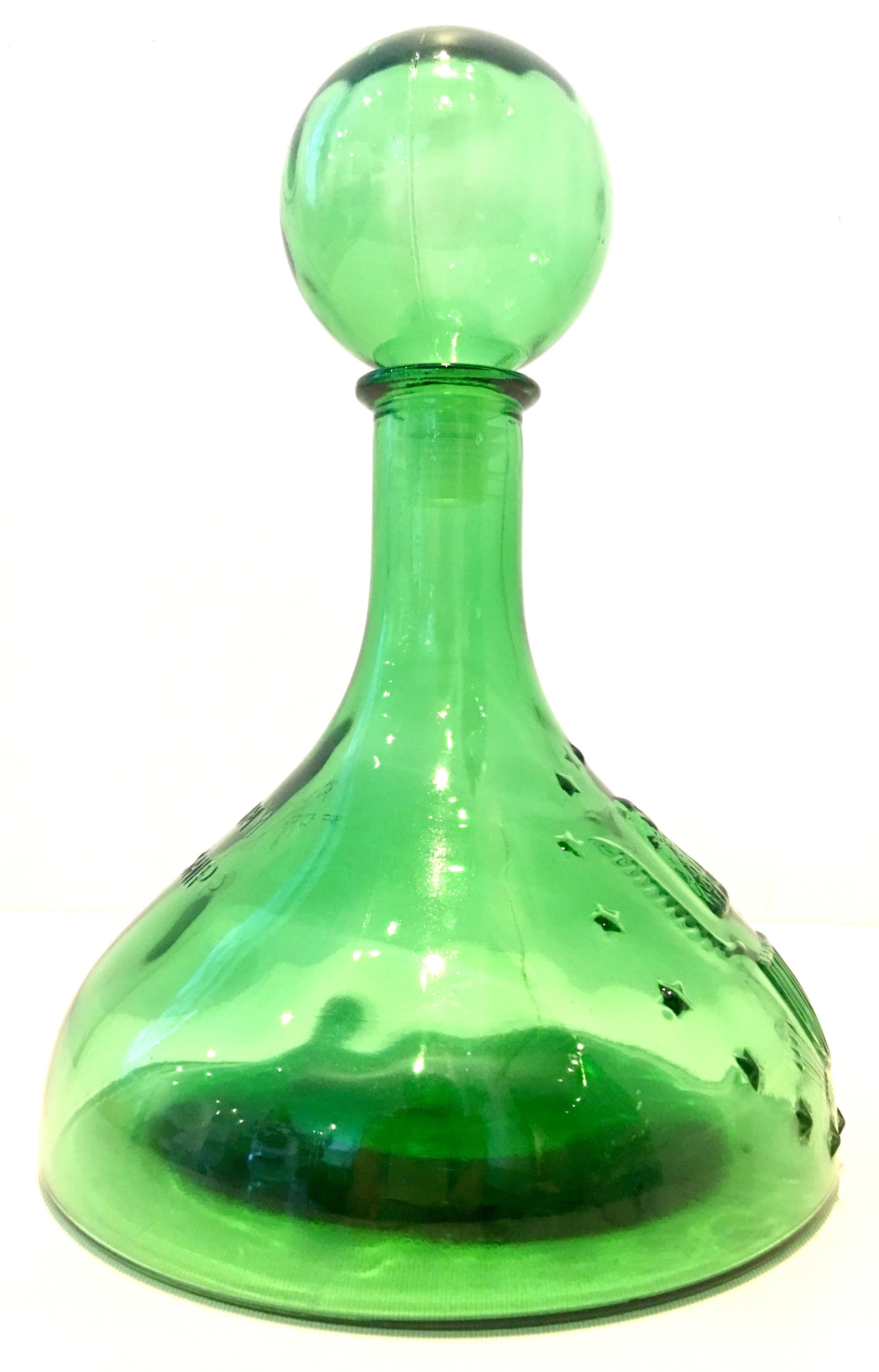 green glass eagle decanter