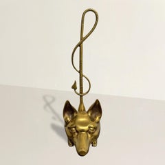 20th Century, American Brass Fox Doorstop