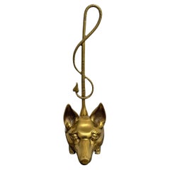 20th Century, American Brass Fox Doorstop