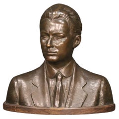 20th Century American Bronze Man Sculpture, 1930