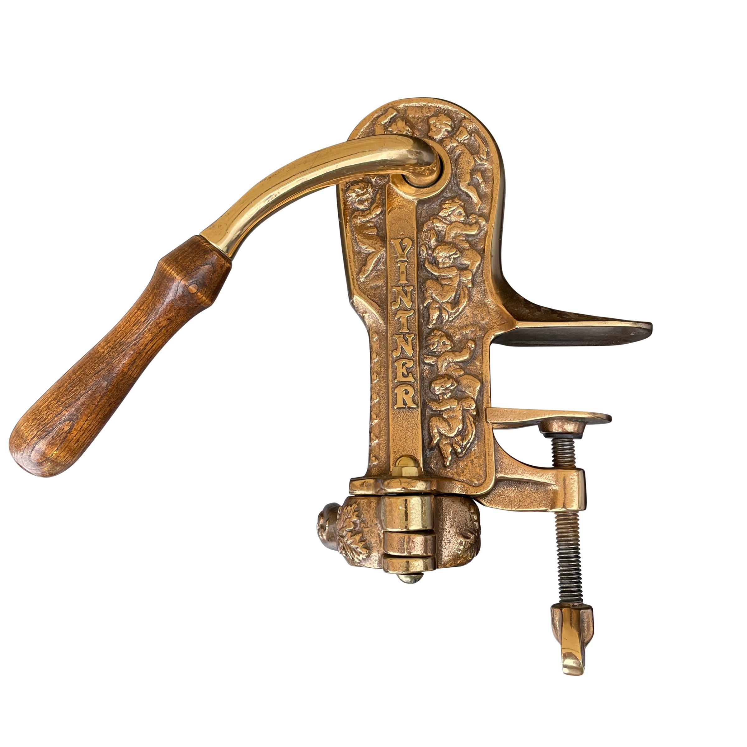 20th Century American Cast Brass Corkscrew In Good Condition In Chicago, IL