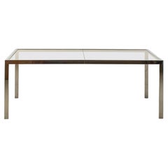 20th Century American Chrome Glass Extendable Dining Table by Milo Baughman