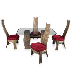20th Century American Dining Table & Four Chairs By McGuire