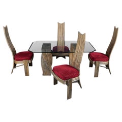 Used 20th Century American Dining Table & Four Chairs By McGuire