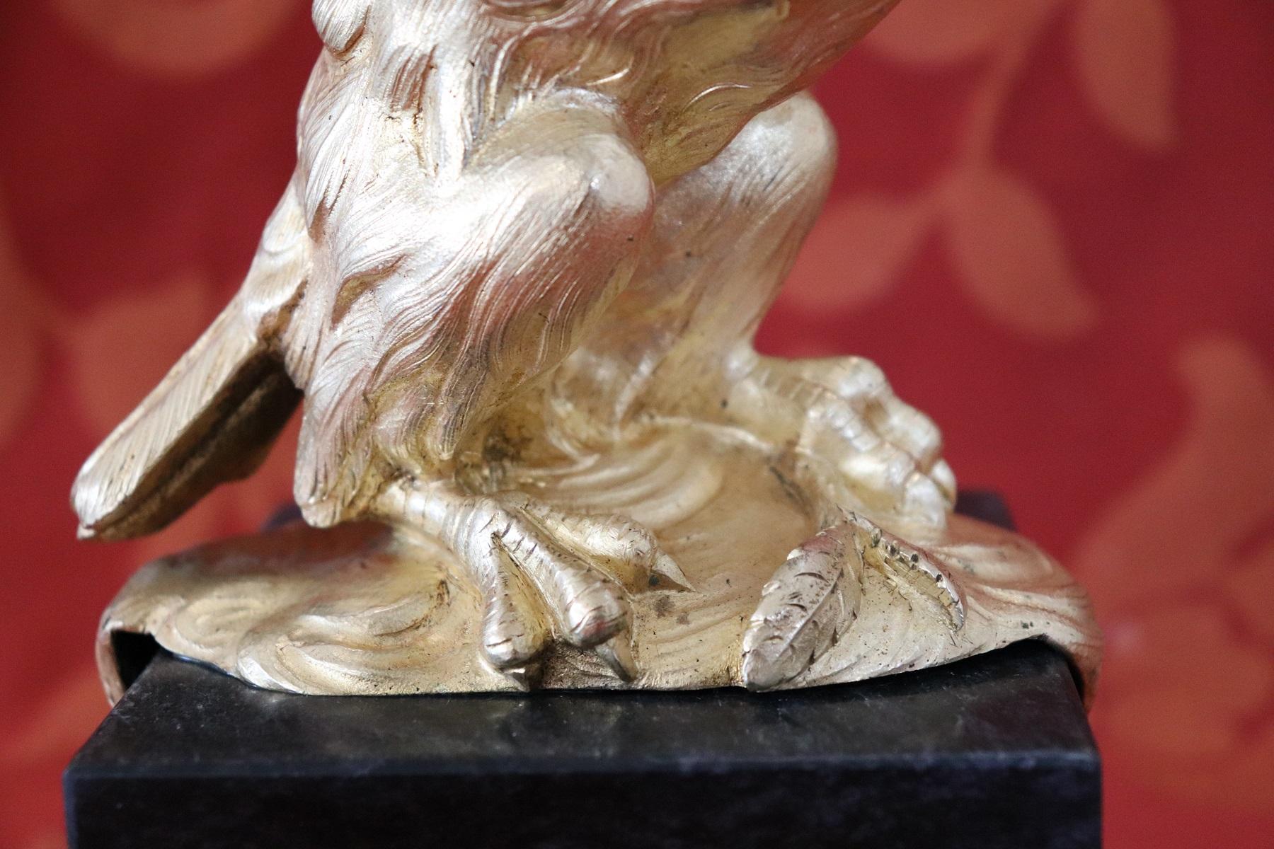 20th Century American Eagle in Gilded Bronze on a Marble Base, 1940s In Excellent Condition In Casale Monferrato, IT