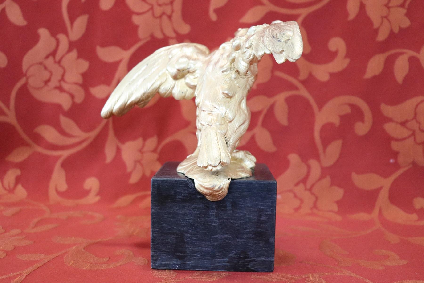 Mid-20th Century 20th Century American Eagle in Gilded Bronze on a Marble Base, 1940s
