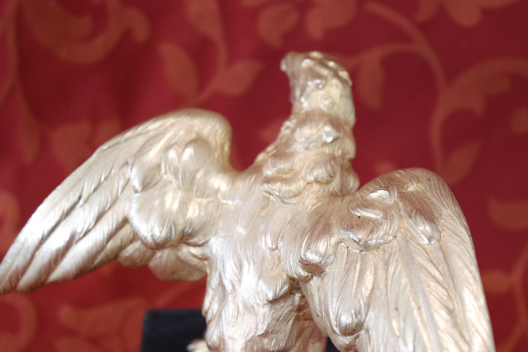 20th Century American Eagle in Gilded Bronze on a Marble Base, 1940s 1