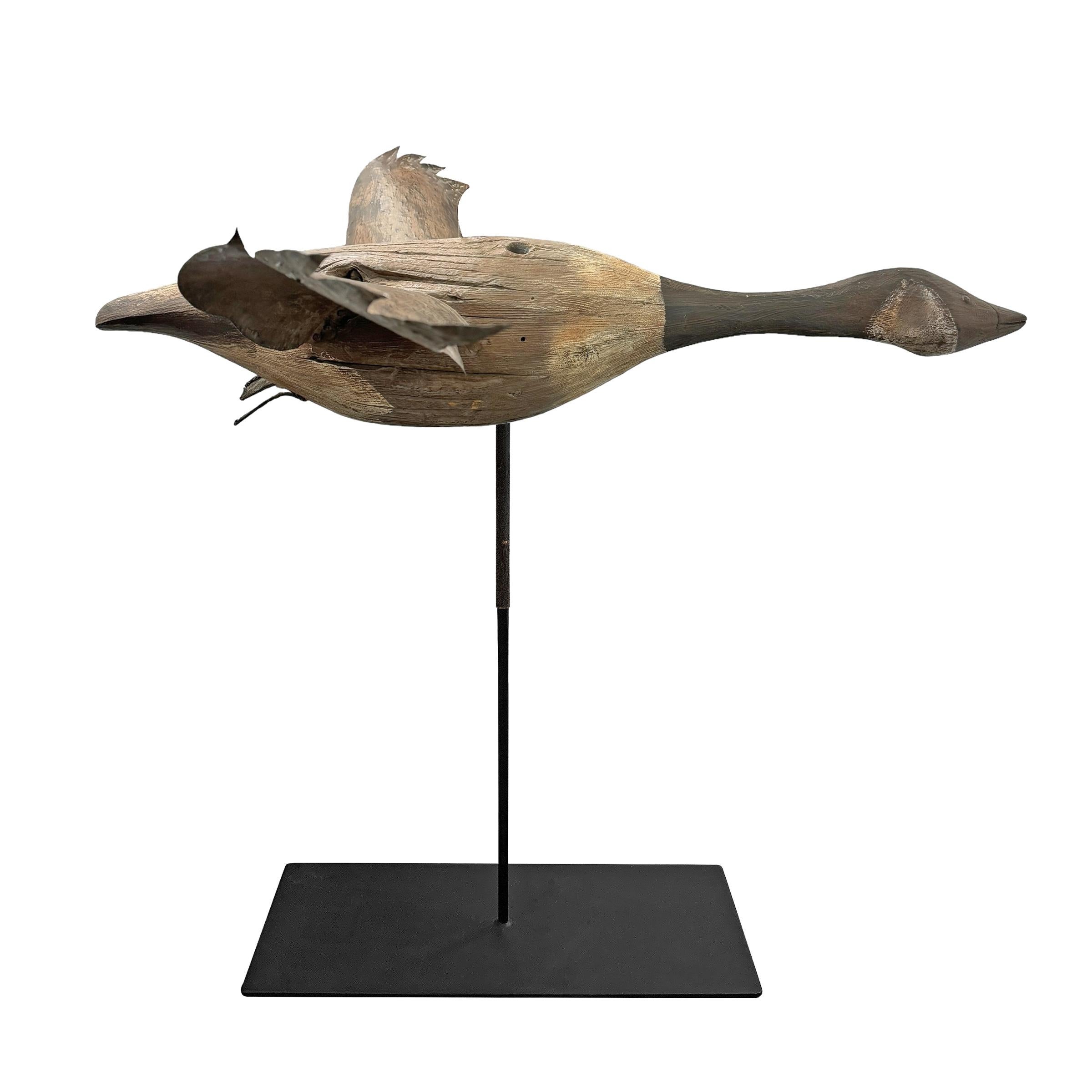 Artisanat Art populaire américain du 20e siècle Canada Goose sur monture en acier personnalisée en vente