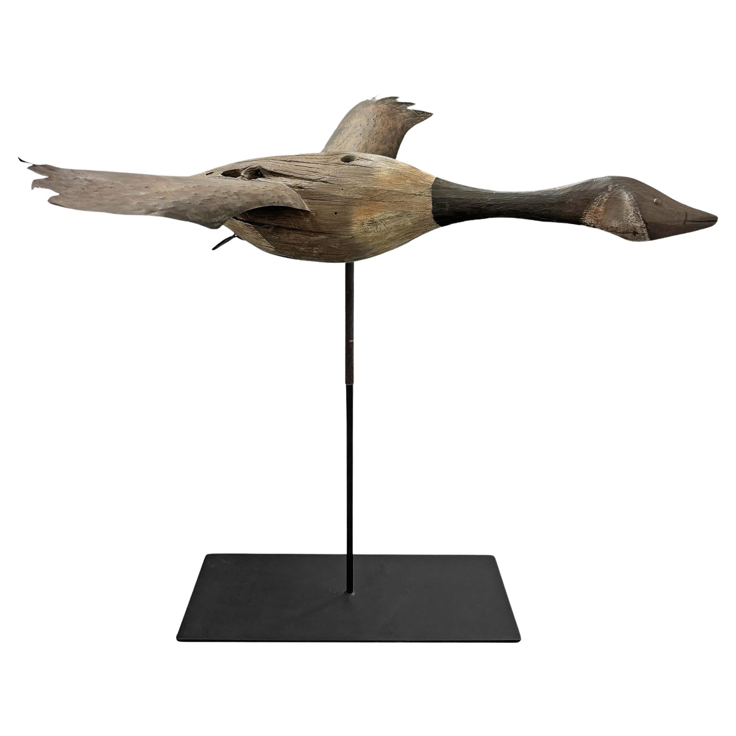 20th Century American Folk Art Canada Goose on Custom Steel Mount For Sale