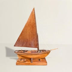 20th Century American Folk Art Carved Wood Sailboat