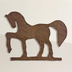 20th Century American Folk Art Horse Silhouette on Custom Wall Mount