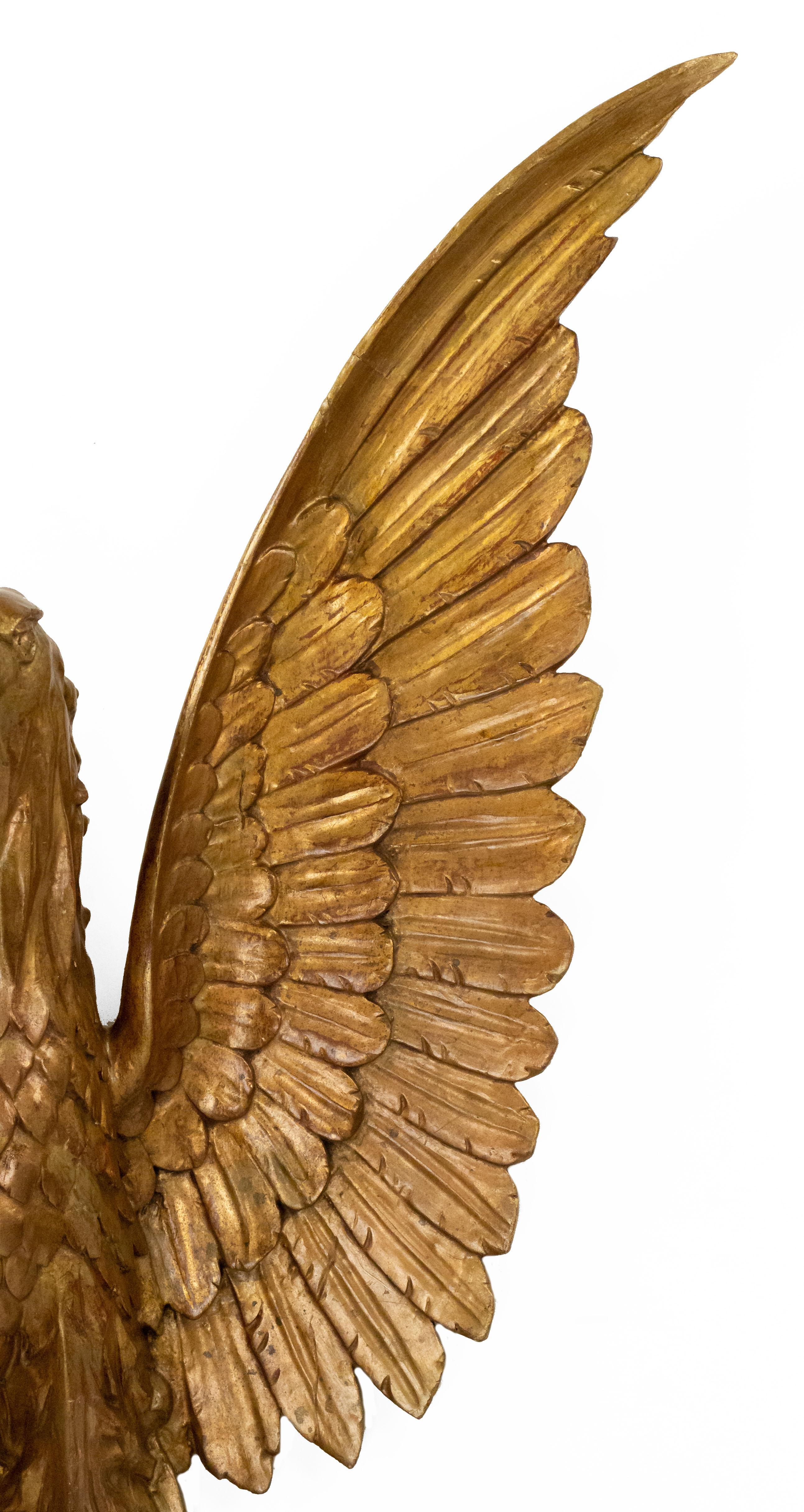 Federal 20th-Century American Gilt Carved Eagle Wall Plaque