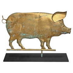Veleta de cerdo de cobre dorado americano del siglo XX