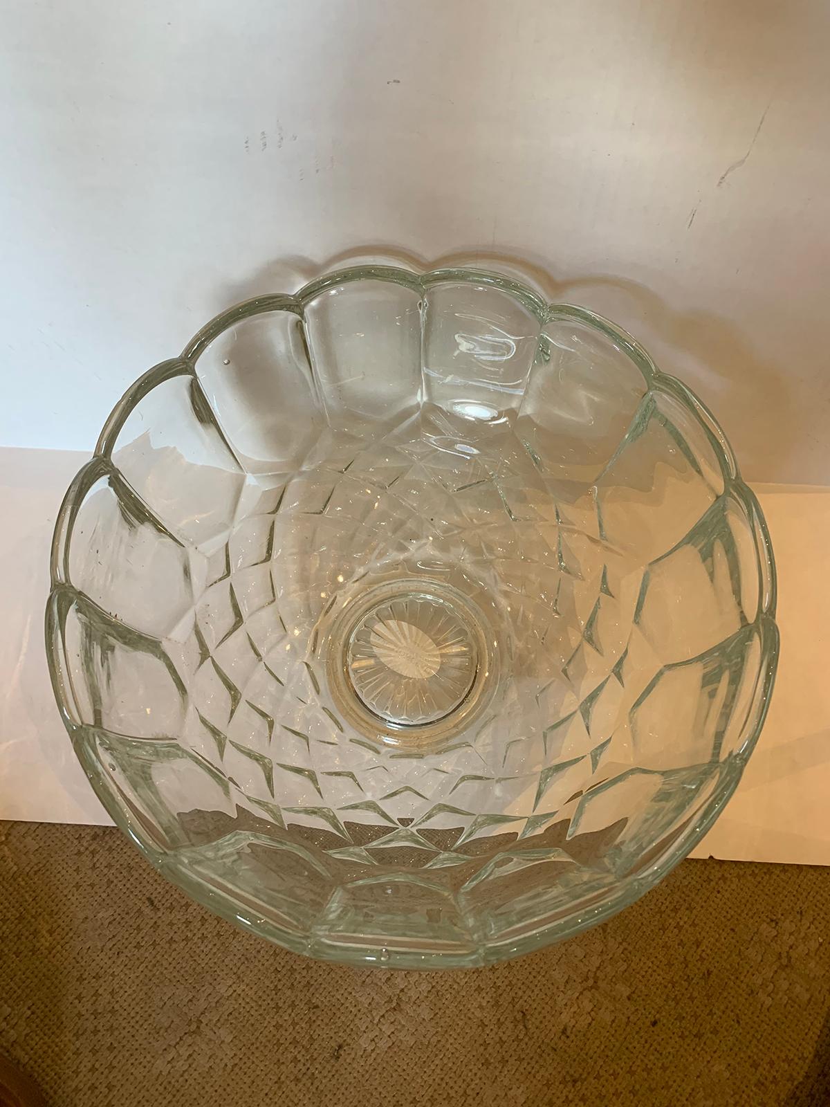 20th Century American Glass Punch Bowl 1
