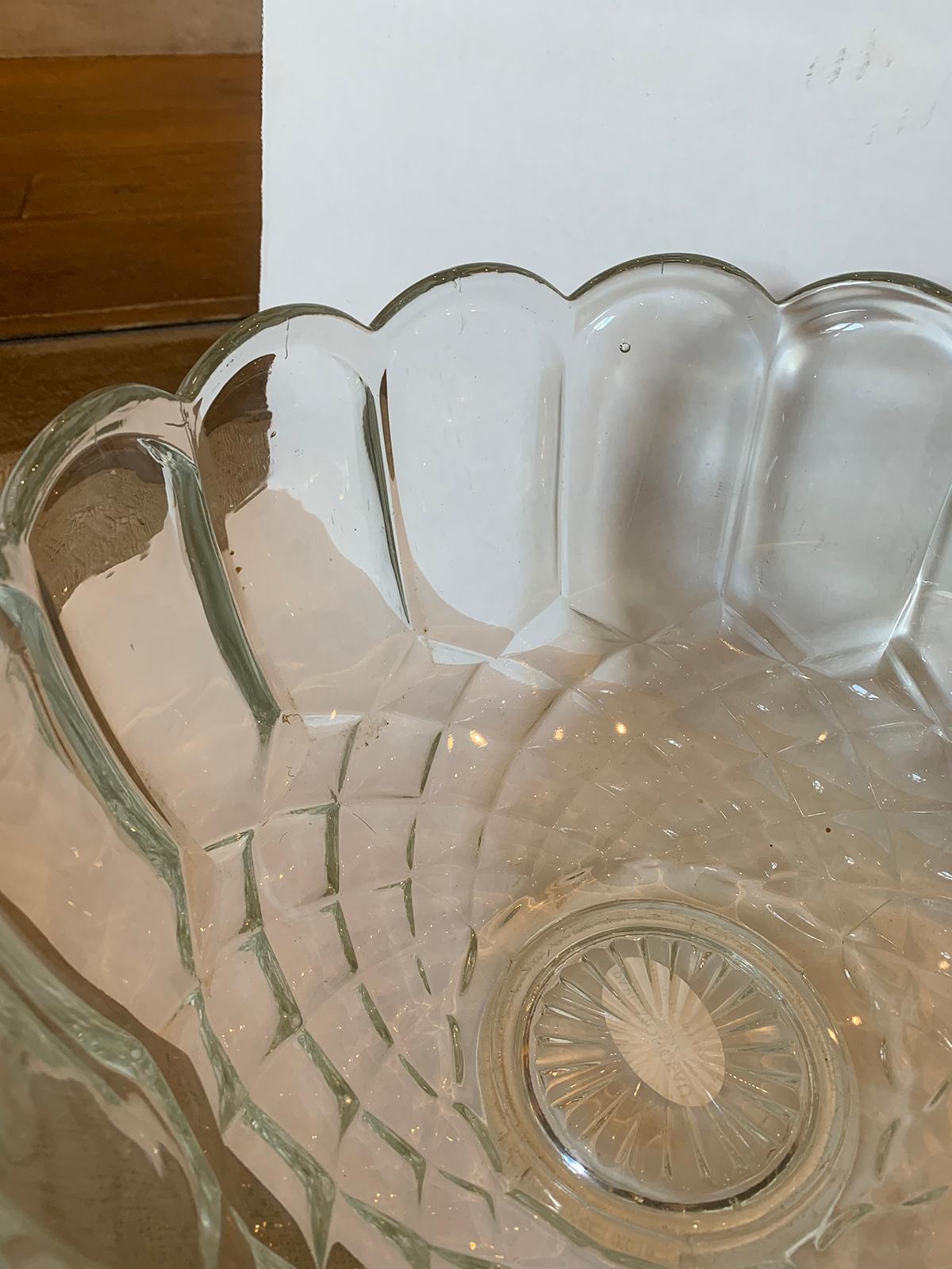 20th Century American Glass Punch Bowl 2