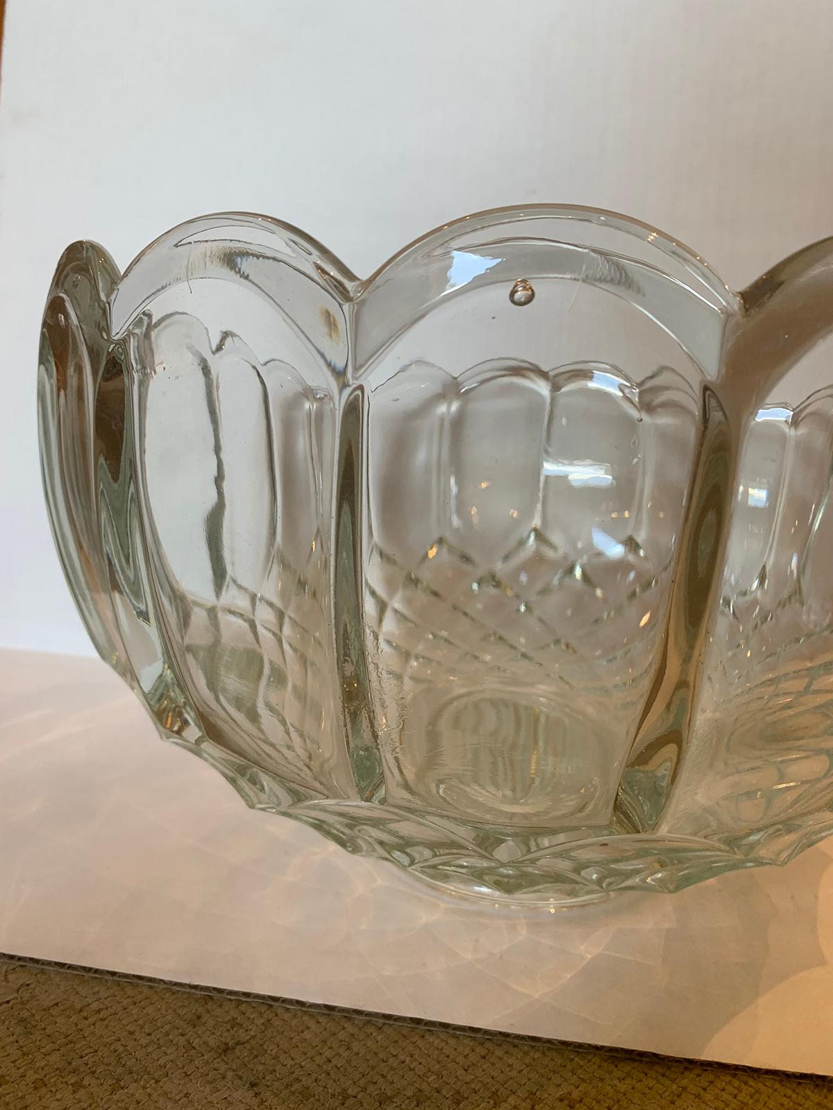 20th Century American Glass Punch Bowl 3