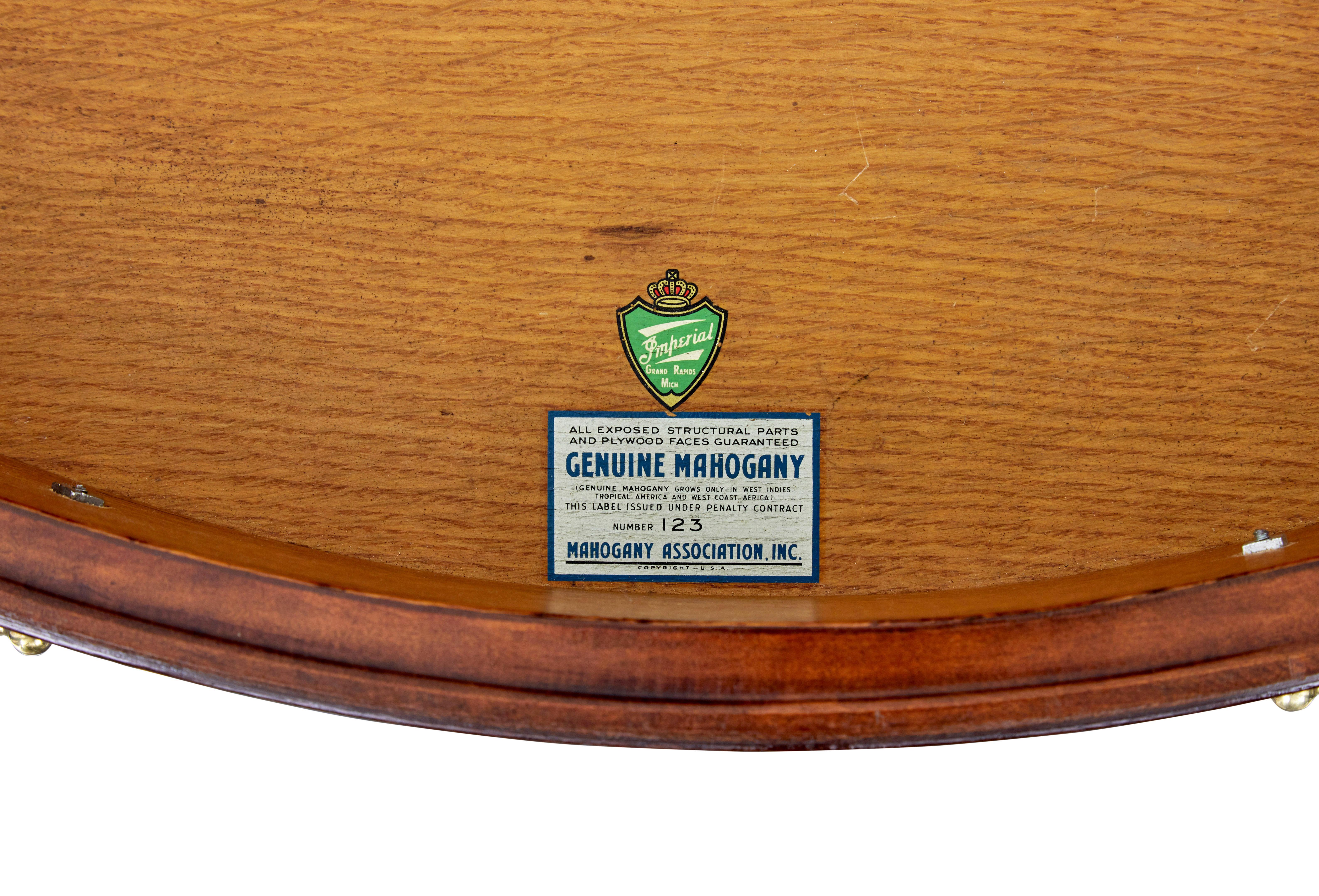 20th Century 20th century American Grand Rapids mahogany center table For Sale