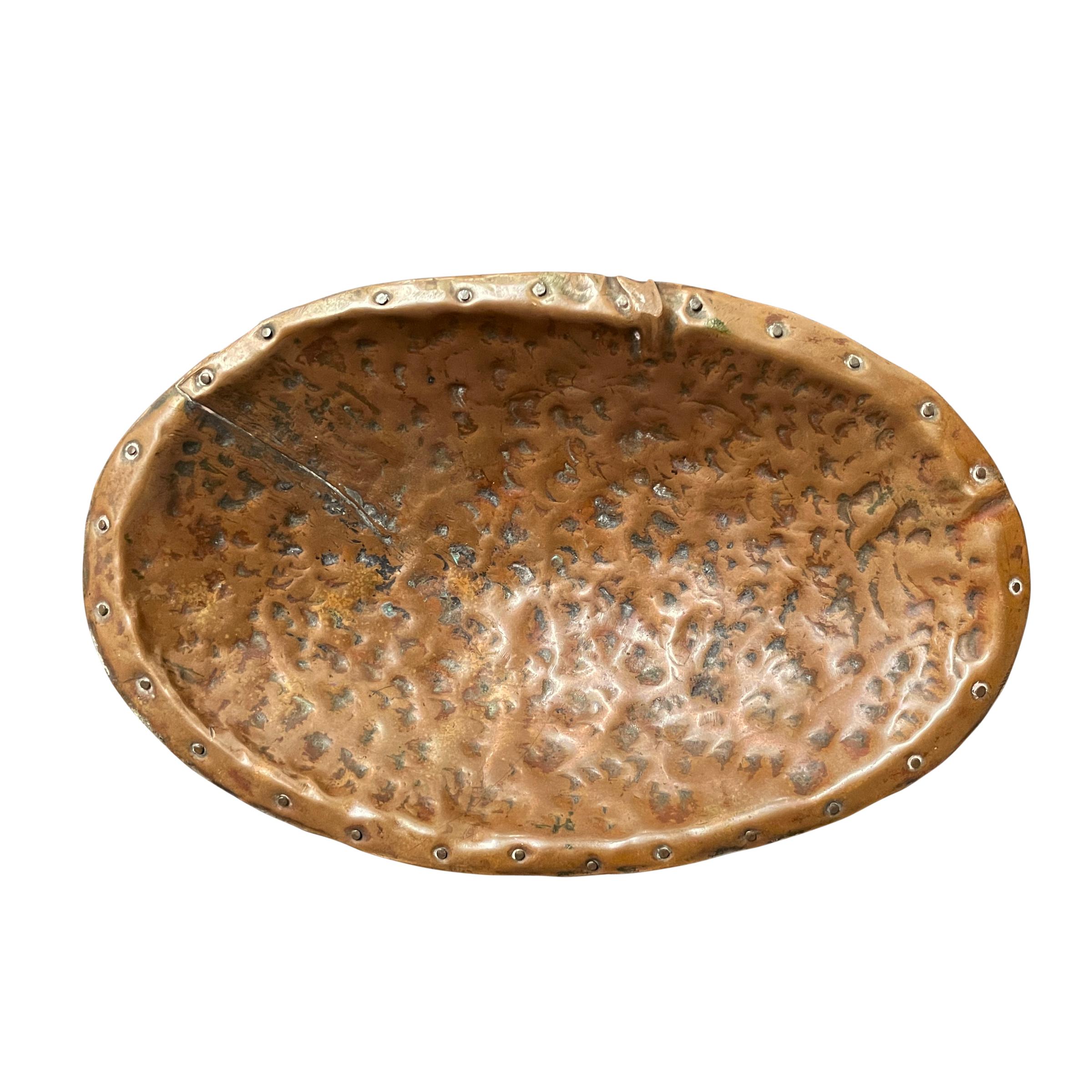 20th Century American Hammered Copper Bowl For Sale 3