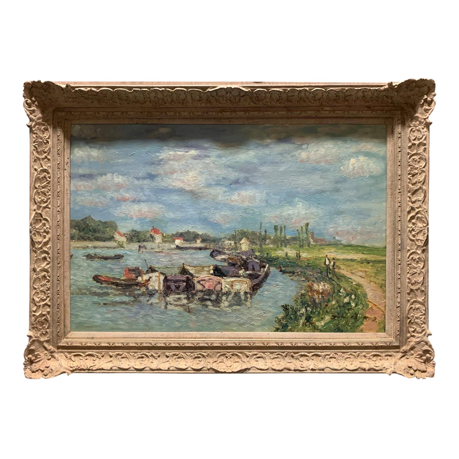 20th Century English Impressionist Oil Painting of River Scene by John Clymer