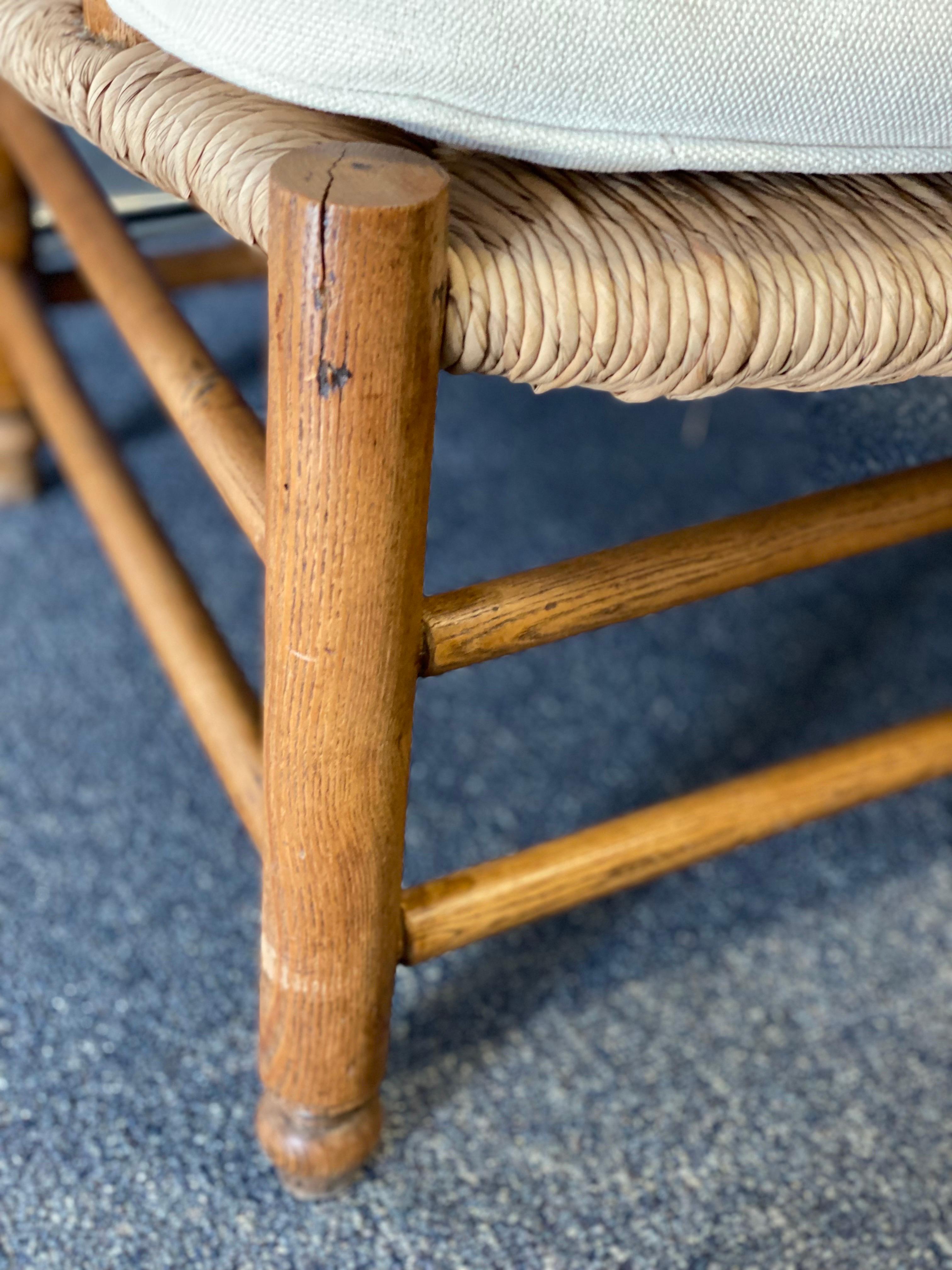 20th Century American Ladder Back Armchair with Needlepoint Cushion For Sale 7