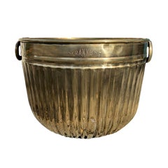 Vintage 20th Century American Large Brass Bucket Labeled "Franklin"