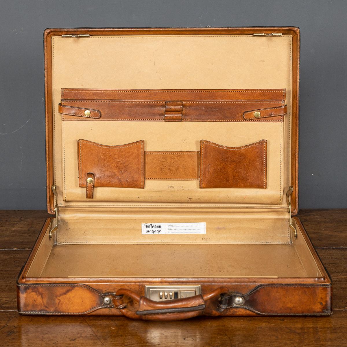 20th Century American Leather Briefcase by Hartmann, circa 1920 In Good Condition For Sale In Royal Tunbridge Wells, Kent