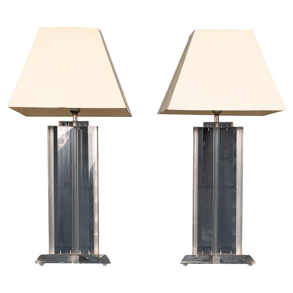 20th Century American Made Lucite Table Lamps For Sale