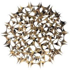 20th Century Gold American Metal Wall Sculpture, Brass Décor by Marc Weinstein