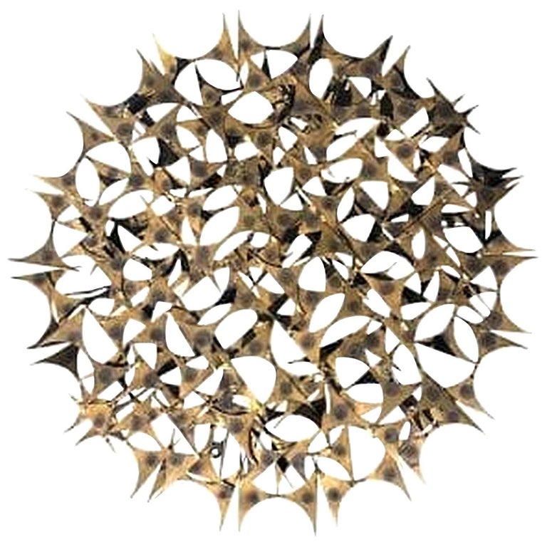 20th Century American Metal, Brass Wall Sculpture by Marc Weinstein For Sale