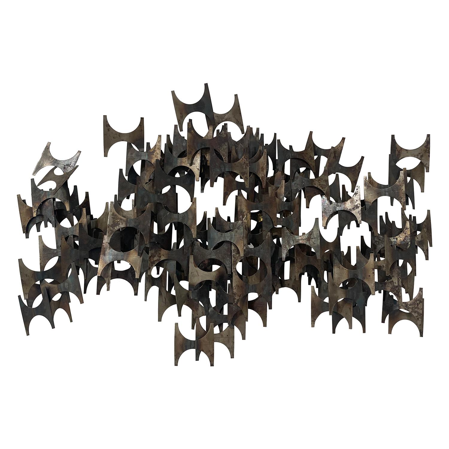 Hand-Crafted 20th Century American Modern Abstract Brutalist Wall Sculpture by Marc Weinstein For Sale