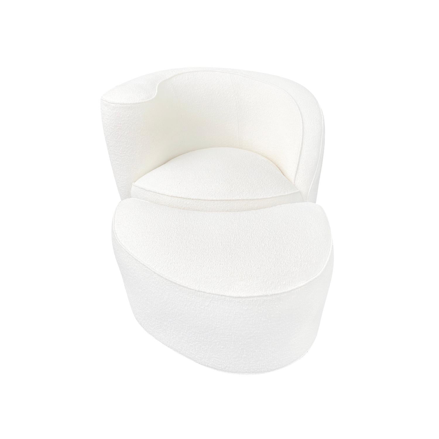 Mid-Century Modern 20e siècle, chaise longue et pouf Nautilus américains de Vladimir Kagan en vente
