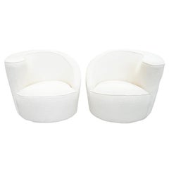 Amerikanisches Paar moderner drehbarer Loungesessel des 20. Jahrhunderts von Vladimir Kagan