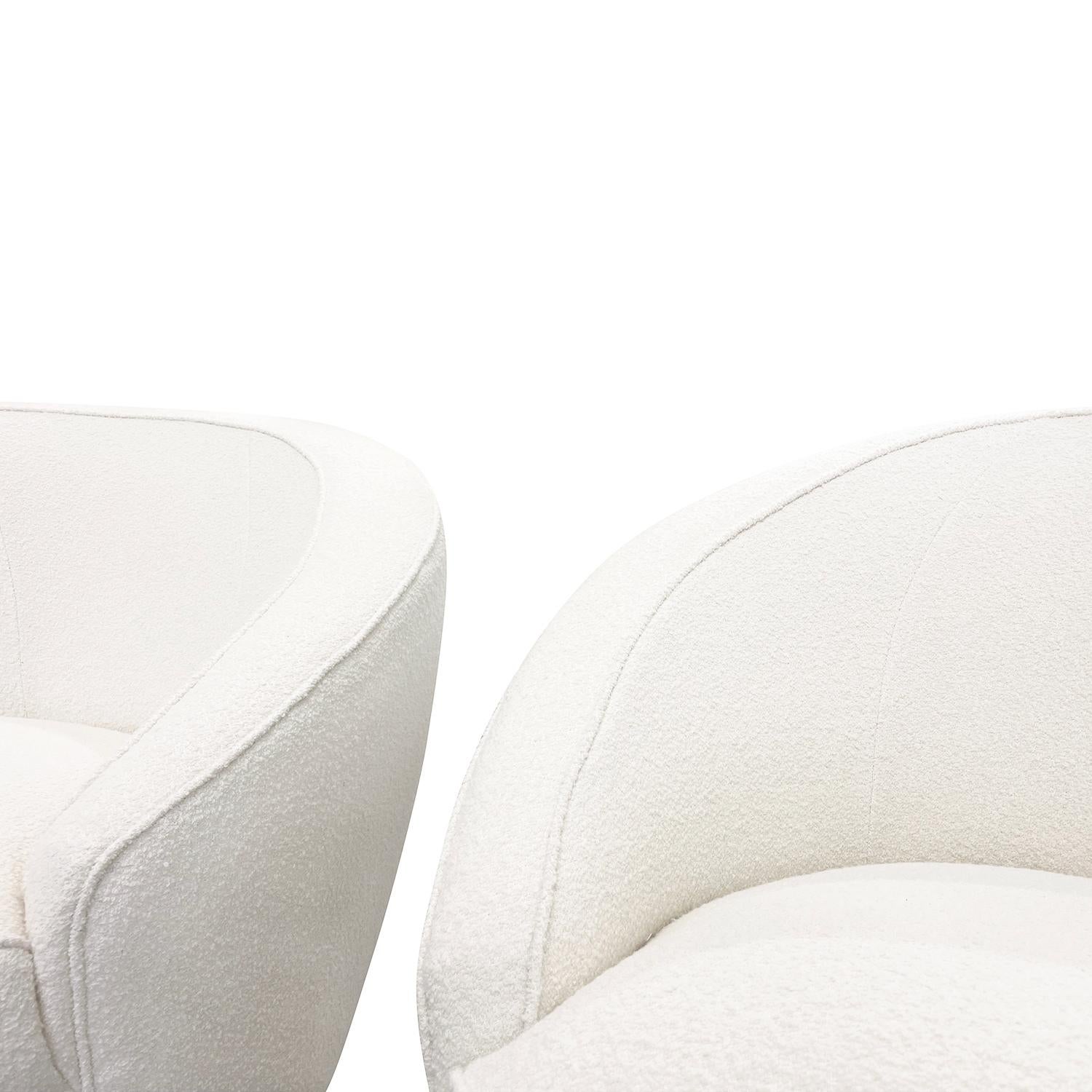 20th Century American Pair of Nautilus Swivel Lounge Chairs by Vladimir Kagan For Sale 4