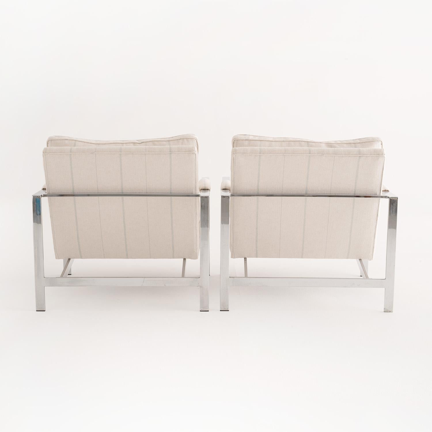 20th Century American Pair of Vintage Thayer Coggin Armchairs by Milo Baughman For Sale 1