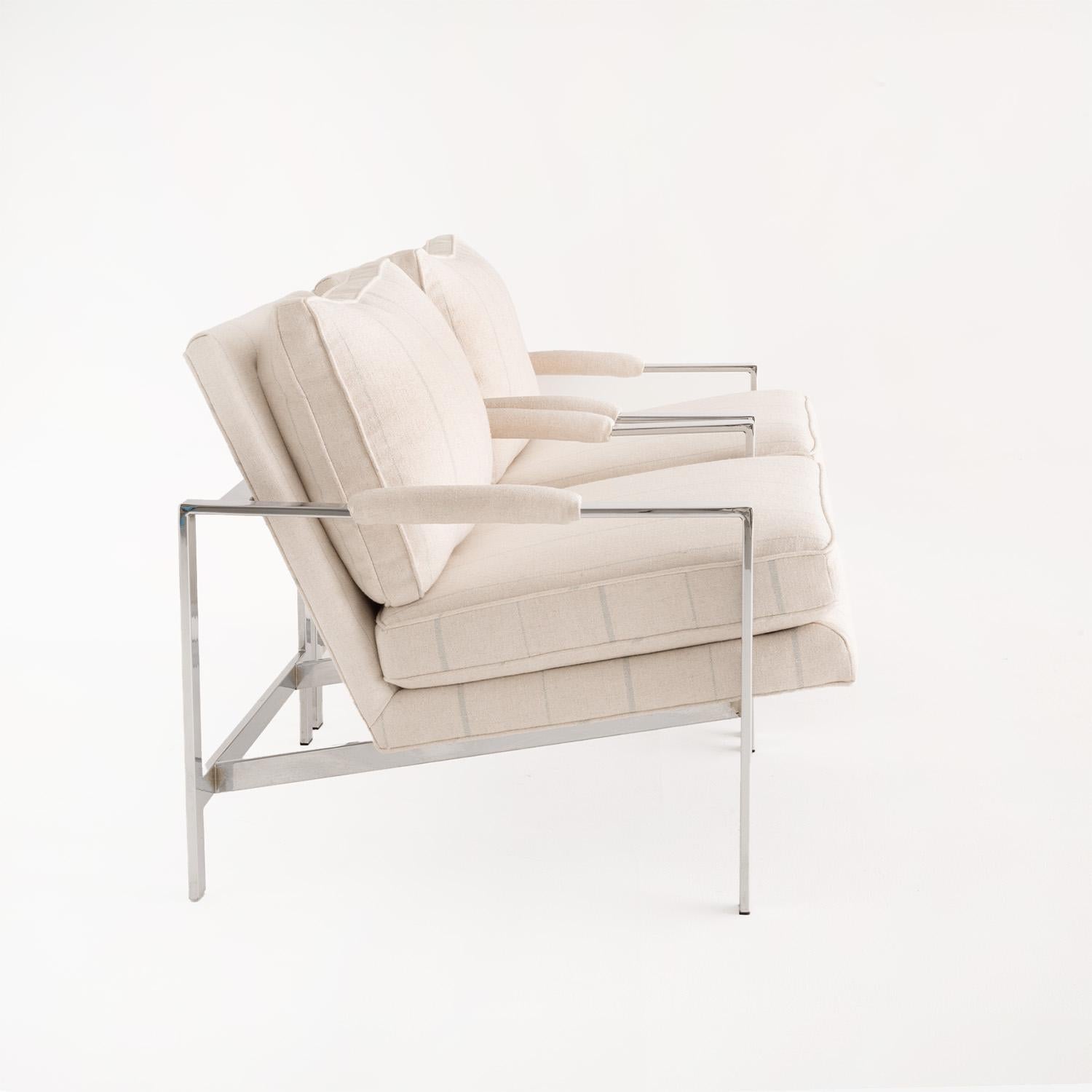 Mid-Century Modern 20th Century American Pair of Vintage Thayer Coggin Armchairs by Milo Baughman For Sale