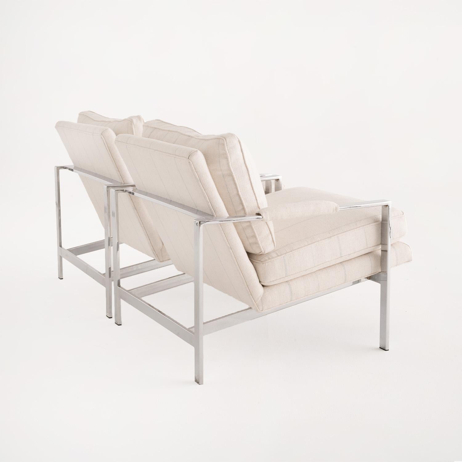 20th Century American Pair of Vintage Thayer Coggin Armchairs by Milo Baughman In Good Condition For Sale In West Palm Beach, FL